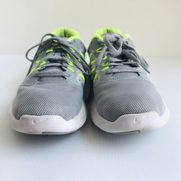Womens Nike Lunarstelos Running Shoes 844736-007 Light Gray Neon Green Sz 7.5 - Picture 2 of 9